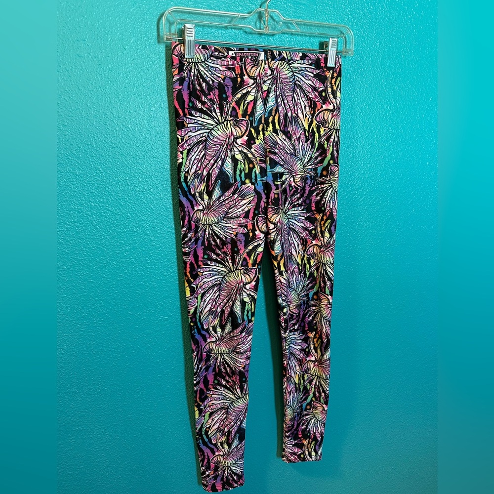 Spacefish Army Leggings Rainbow Lionfish pattern small